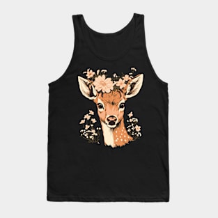 Deer and flowers Tank Top